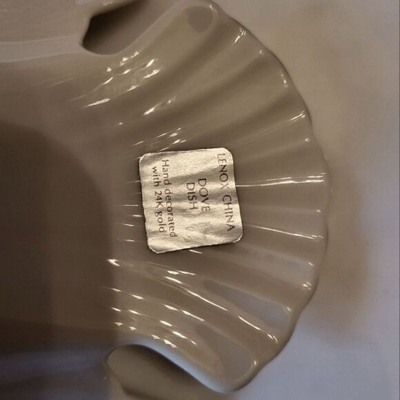 Vtg Mint w/Tags Lenox USA Ivory Porcelain 24K Gold Trim Dove Shaped Trinket Dish - Picture 4 of 6